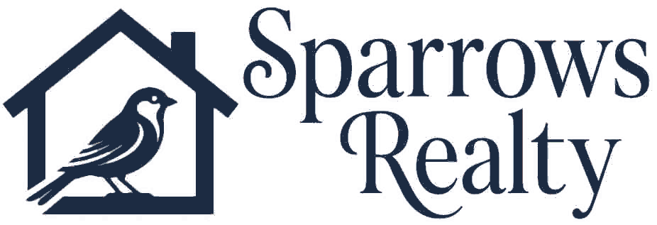 Sparrows Realty logo with sparrow and house icon